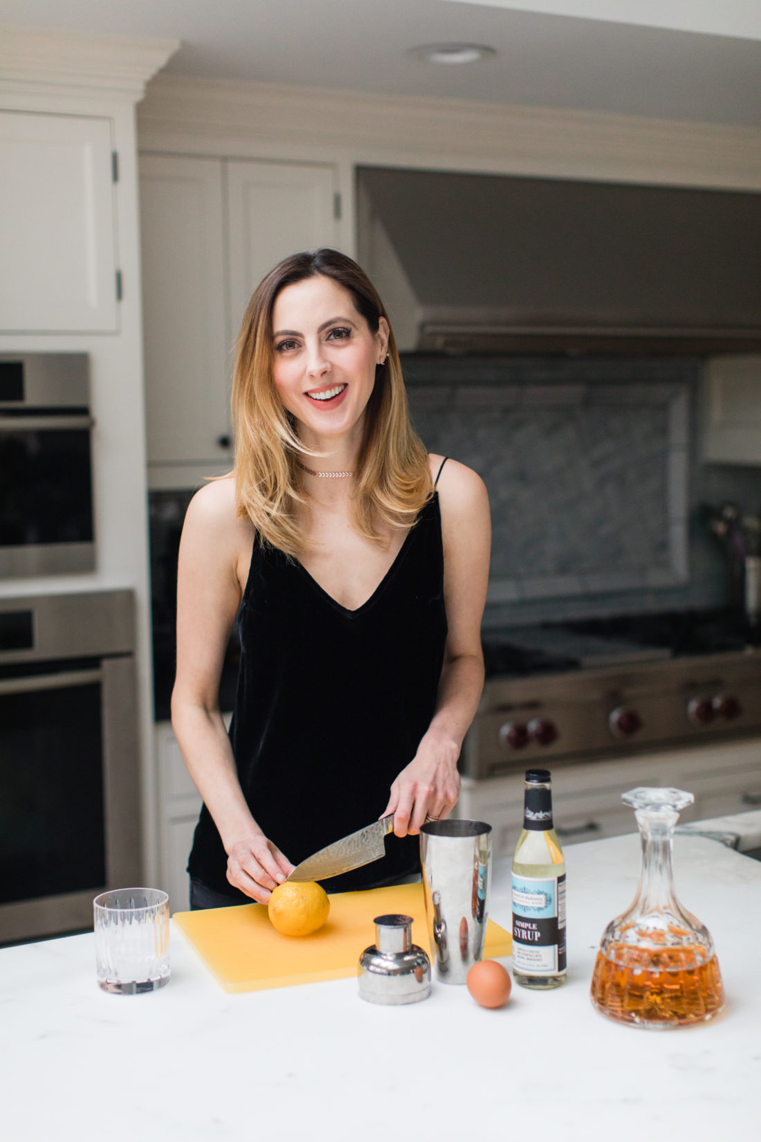Eva Amurri Martino begins to assemble the ingredients for a whiskey sour in the kitchen of her Connecticut home