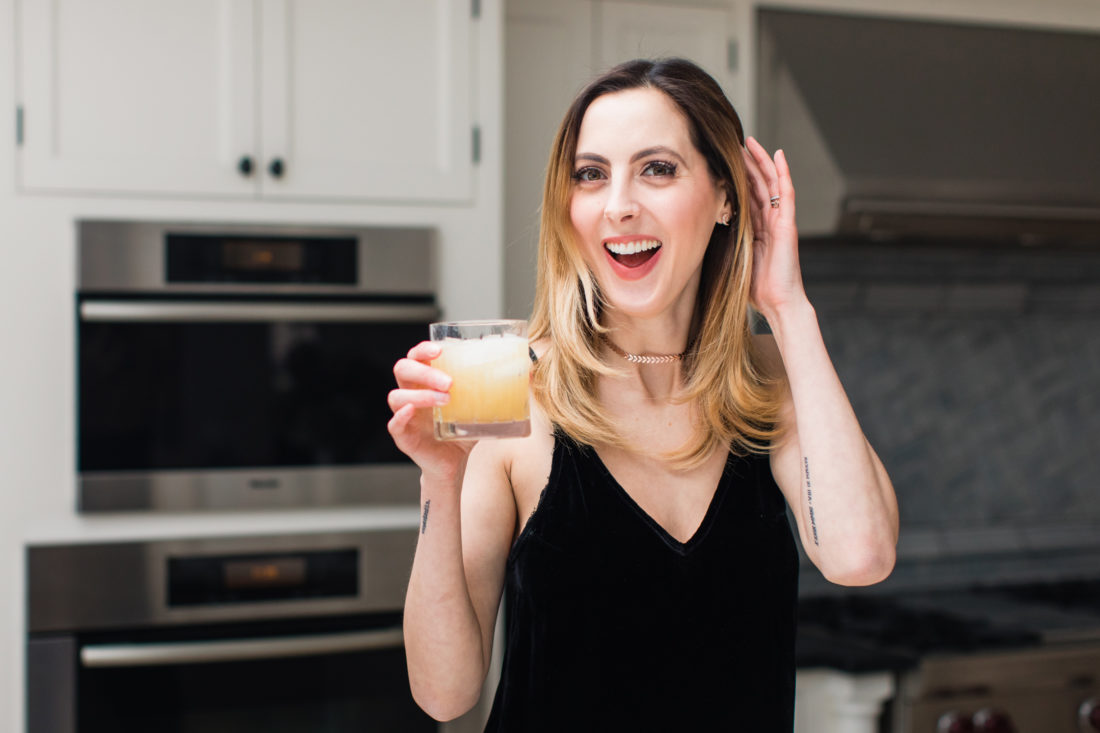 Eva Amurri Martino pours a whiskey sour in the kitchen of her Connecticut home