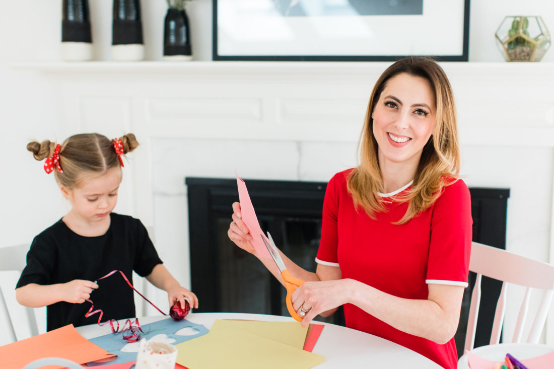 Eva Amurri Martino cuts paper hearts out for Valentine's Day cards