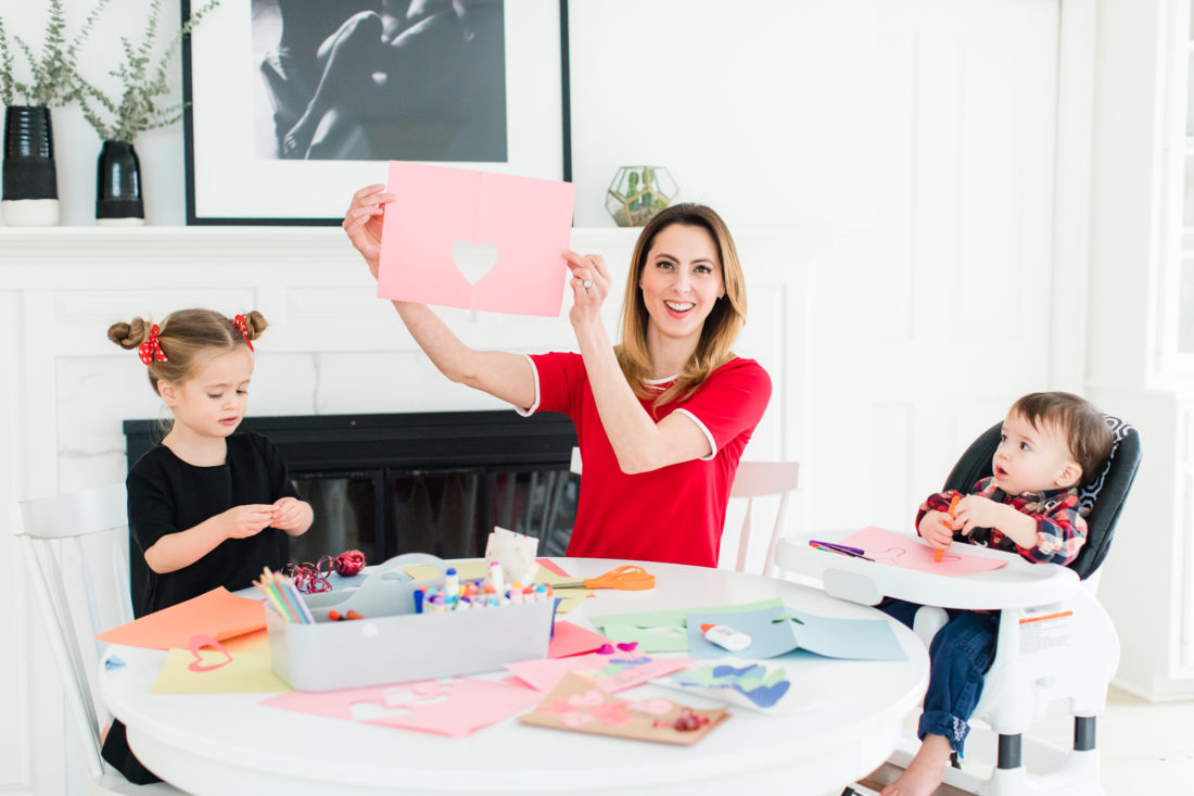 Eva Amurri Martino cuts paper hearts out for Valentine's Day cards