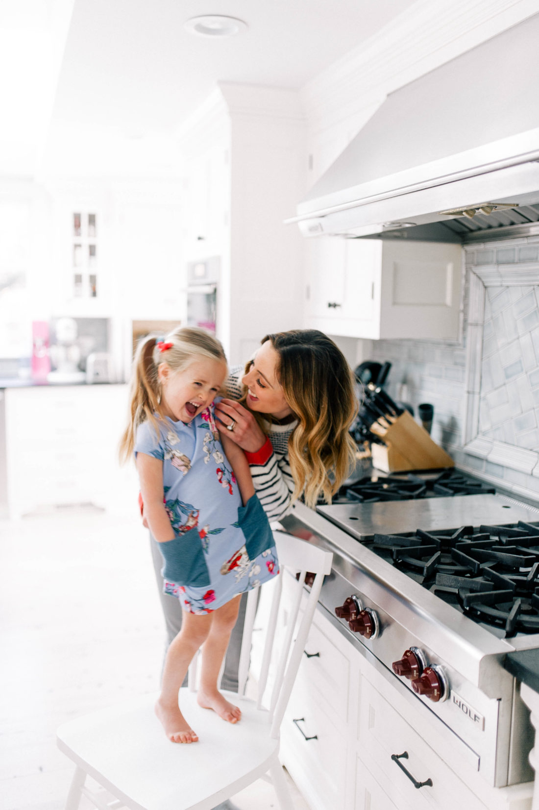 Eva Amurri Martino plays around and cooks in the kitchen with three year old daughter Marlowe