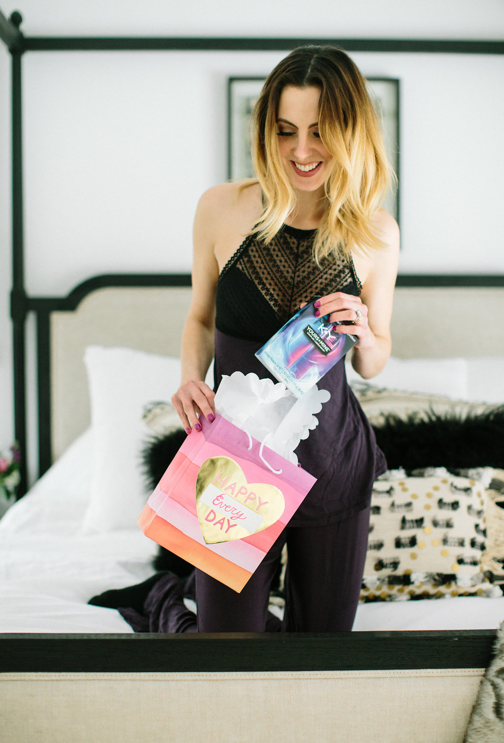 Eva Amurri Martino puts a box of K-Y lubricant in to a Valentine's Day gift bag