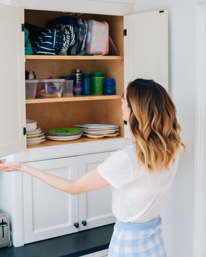 Eva Amurri Martino labels her kitchen shelves using her PTouch Label Maker