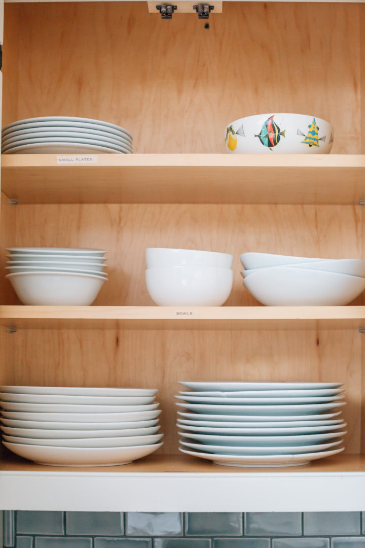 Eva Amurri Martino labels her kitchen shelves using her PTouch Label Maker