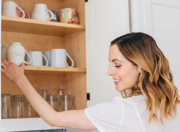 Eva Amurri Martino labels her kitchen shelves using her PTouch Label Maker