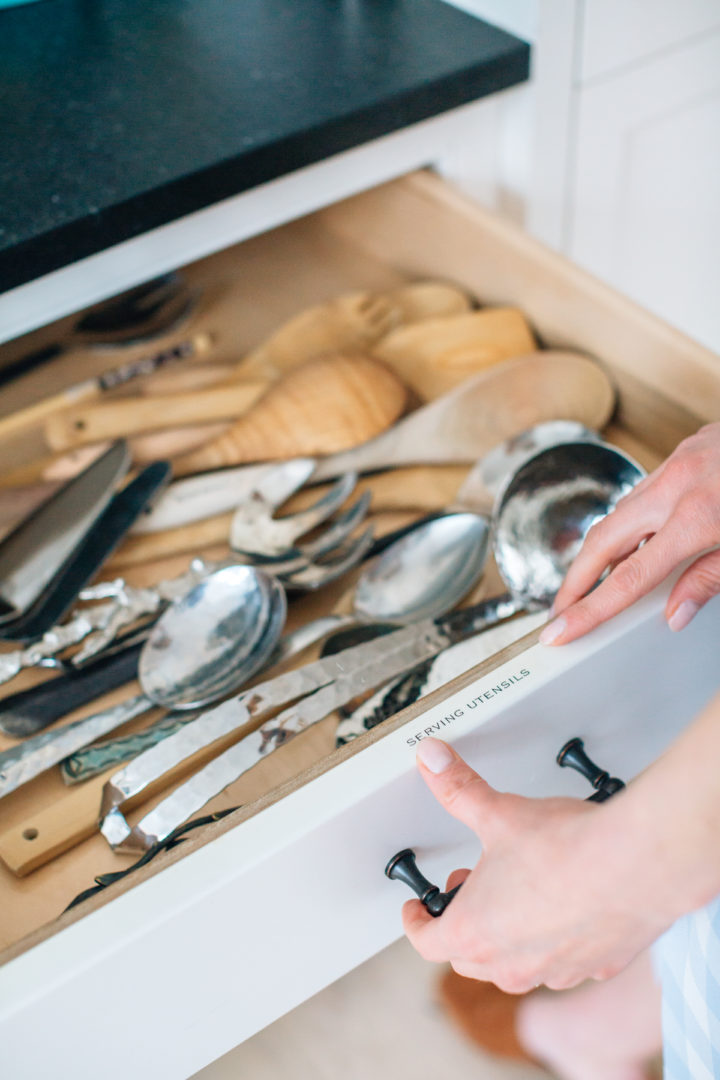 Eva Amurri Martino labels her kitchen drawers using her PTouch Label Maker