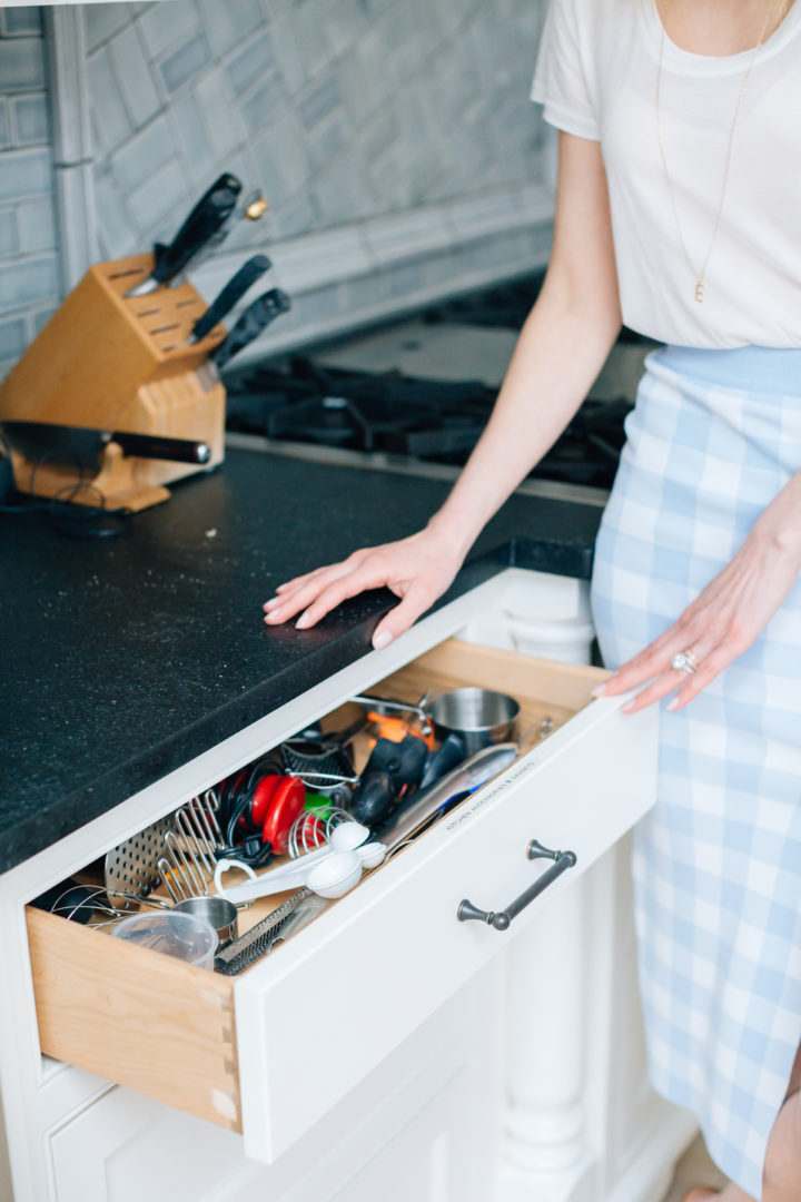 Eva Amurri Martino labels her kitchen drawers using her PTouch Label Maker