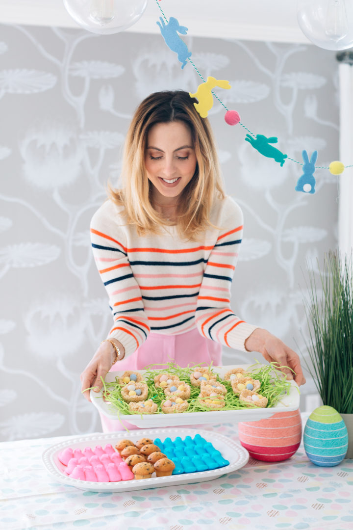 Eva Amurri Martino carries her Sweet Easter Nests at her Easter Egg Hunt