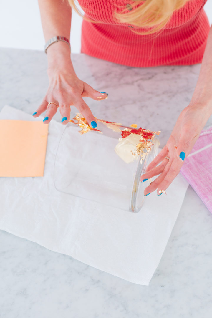 Eva Amurri Martino shows how to make her DIY Brushed Gold Vase