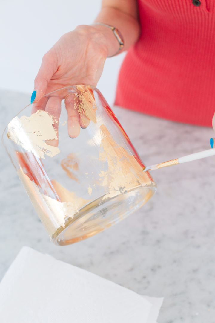 Eva Amurri Martino shows how to make her DIY Brushed Gold Vase