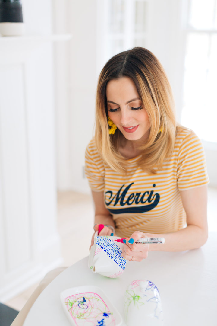 Eva Amurri Martino shows how to decorate a custom tea set for Mother's Day