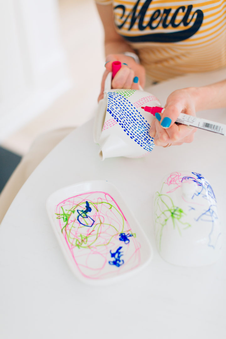 Eva Amurri Martino shows how to decorate a custom tea set for Mother's Day