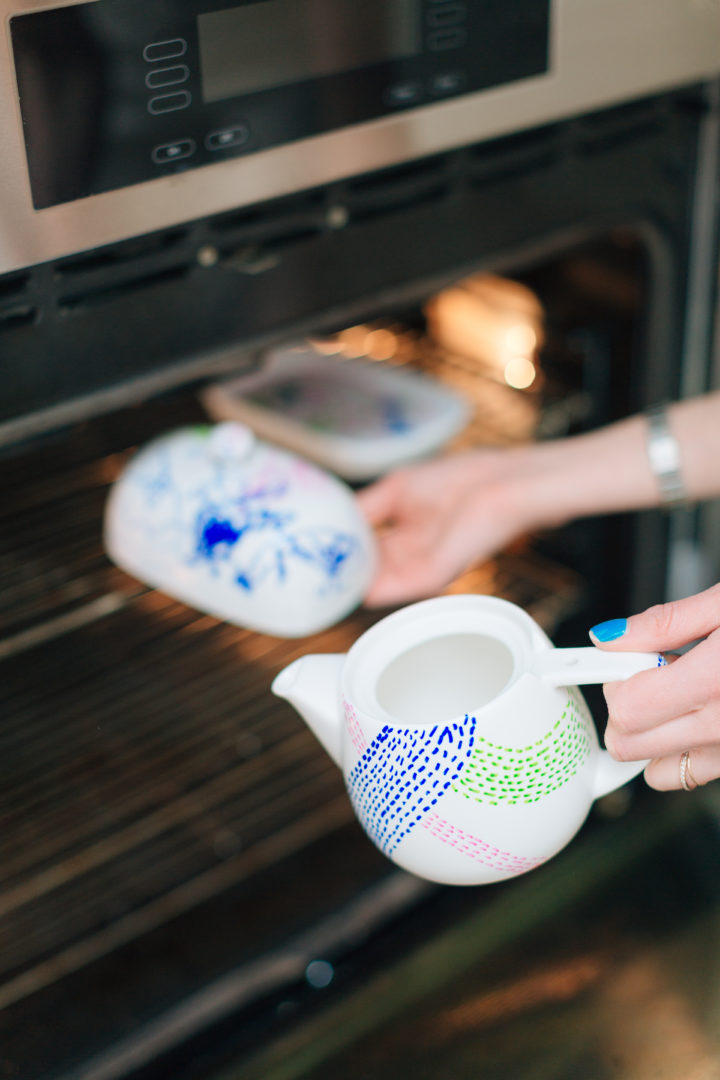 Eva Amurri Martino shows how to decorate a custom tea set for Mother's Day