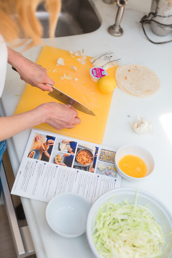 Eva Amurri Martino makes Blue Apron Chorizo Tacos.