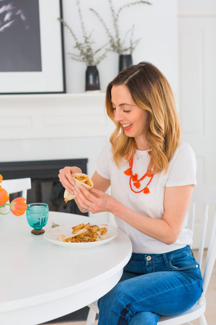 Eva Amurri Martino makes Blue Apron Chorizo Tacos.