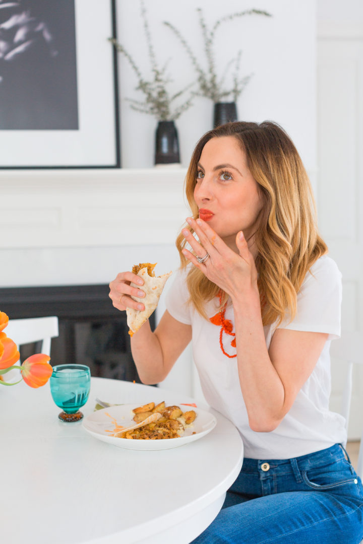 Eva Amurri Martino makes Blue Apron Chorizo Tacos.