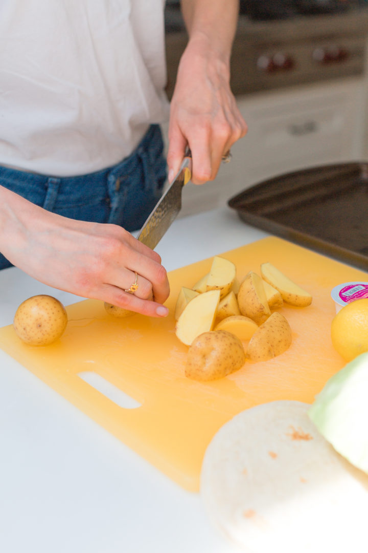 Eva Amurri Martino makes Blue Apron Chorizo Tacos.