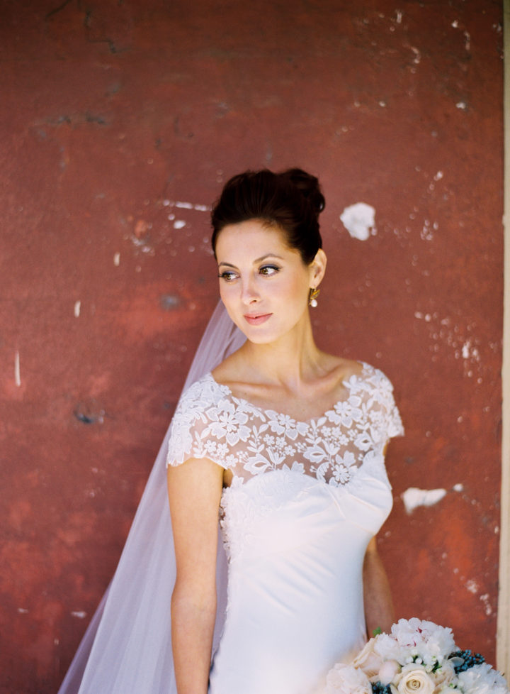 A portrait of bride Eva Amurri at her Charleston wedding to Kyle Martino