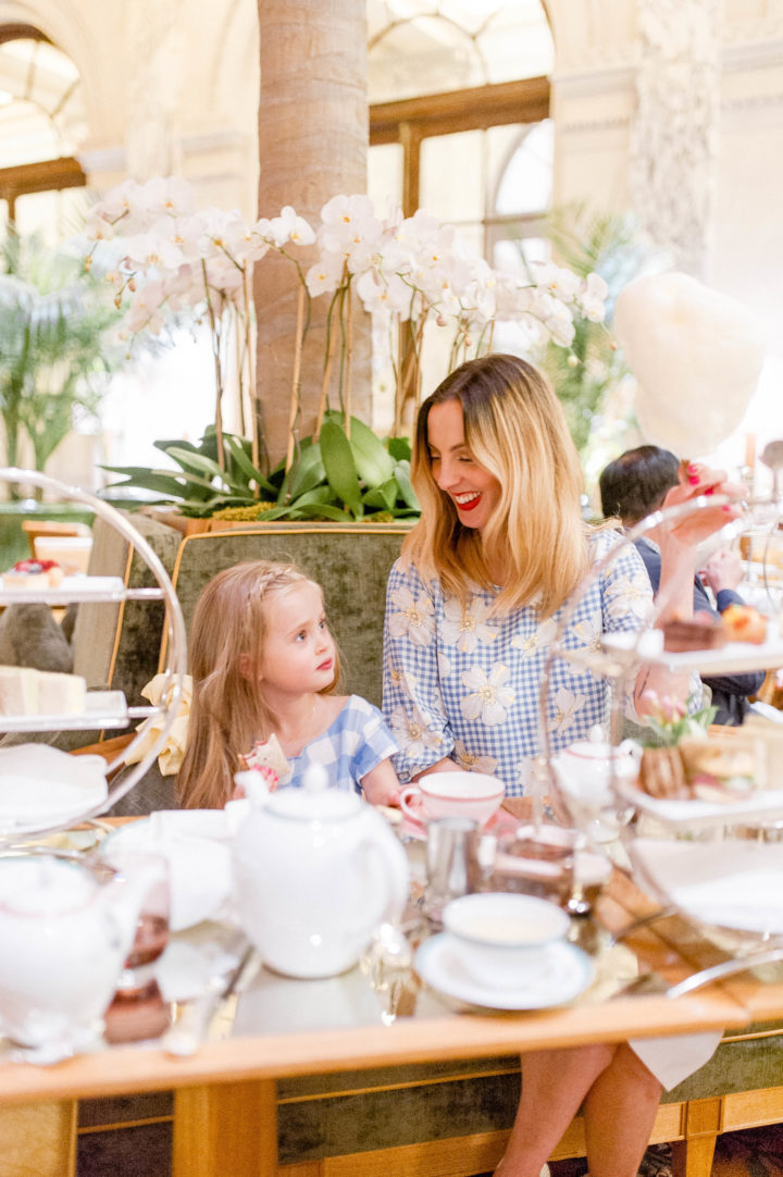 Eva Amurri Martino treats her daughter Marlowe to high tea at the Plaza Hotel in New York City