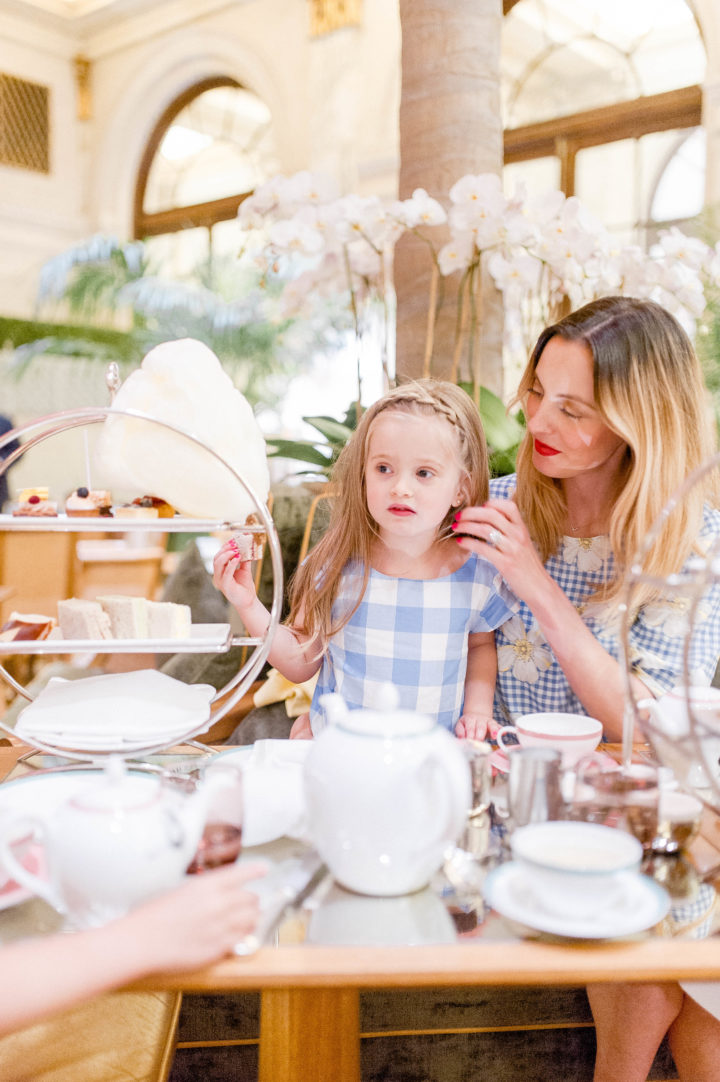 Eva Amurri Martino treats her daughter Marlowe to high tea at the Plaza Hotel in New York City