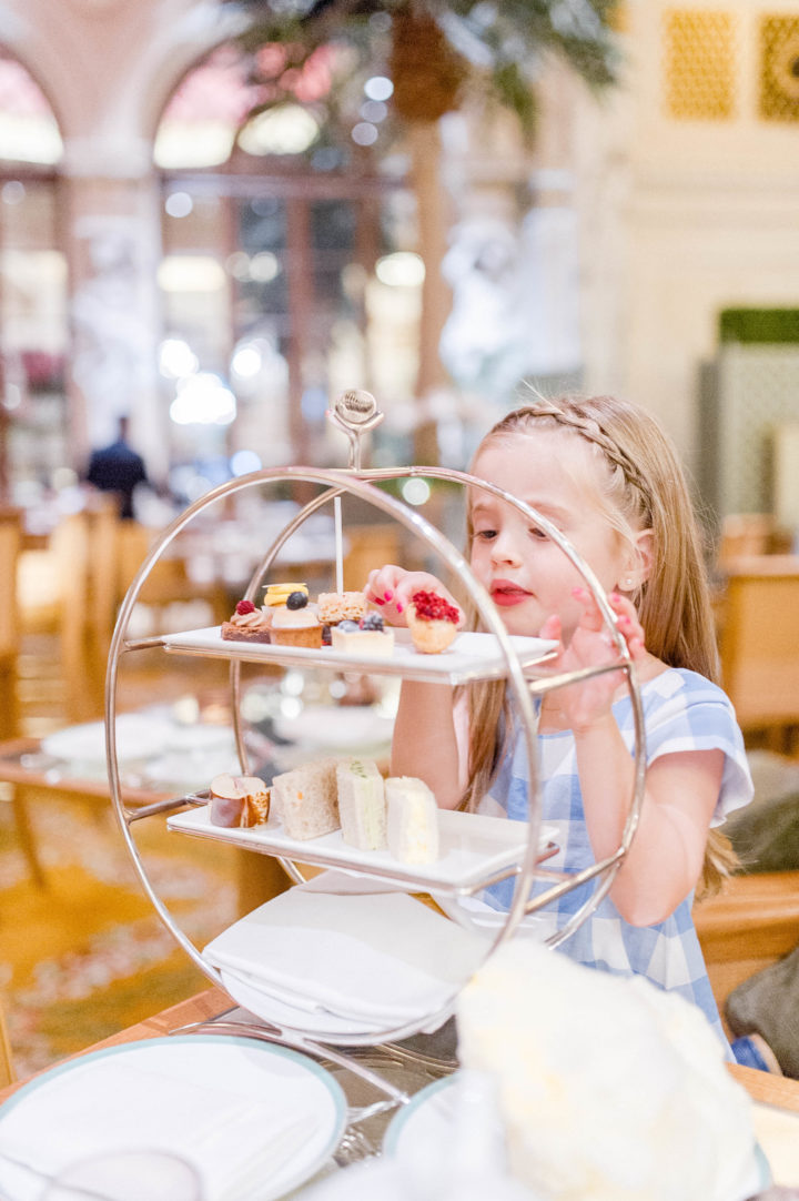 Eva Amurri Martino's daughter Marlowe enjoys high tea at the Plaza Hotel in New York City