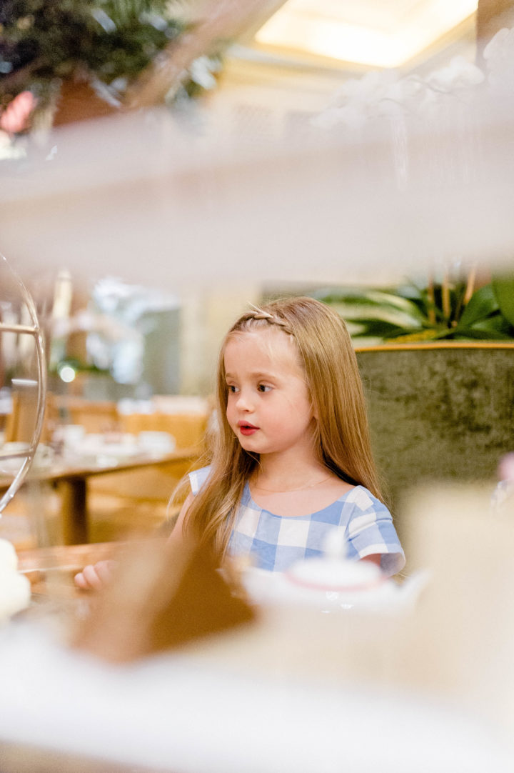 Eva Amurri Martino's daughter Marlowe enjoys high tea at the Plaza Hotel in New York City