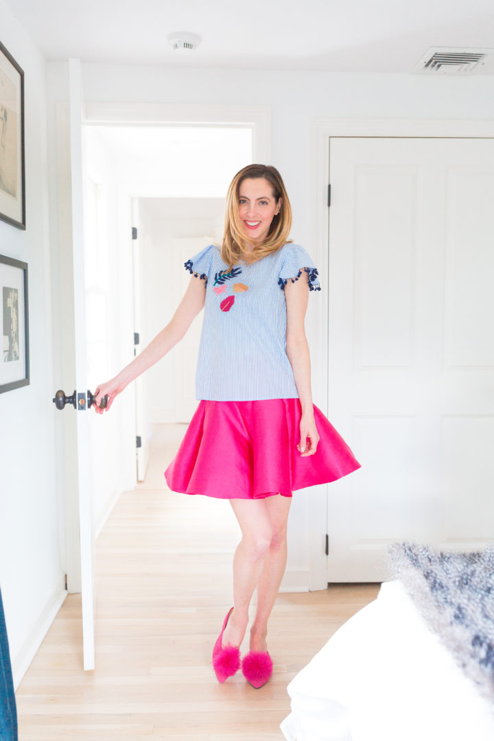 Eva Amurri Martino dons a summery pink skirt