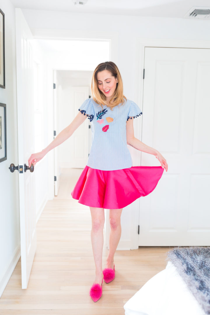 Eva Amurri Martino dons a summery pink skirt