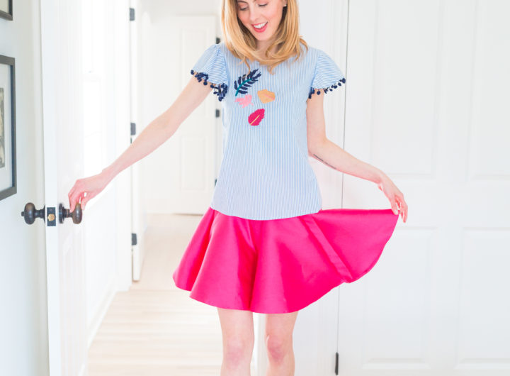 Eva Amurri Martino dons a summery pink skirt