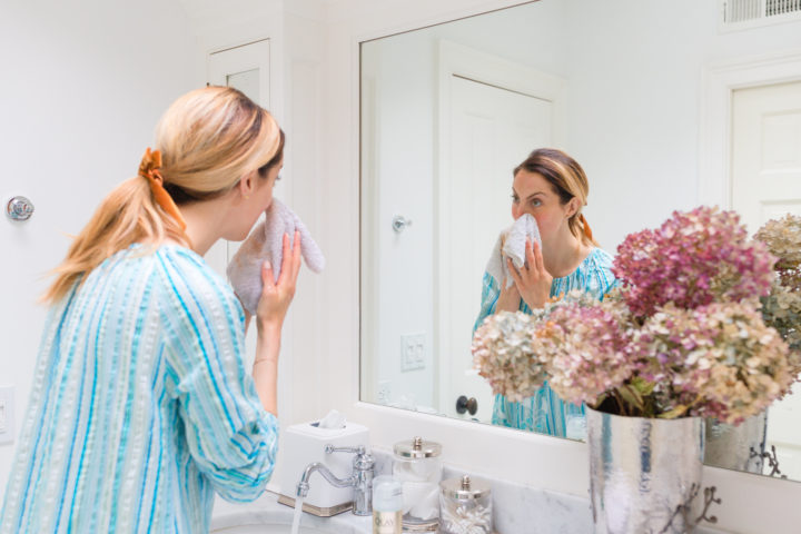 Eva Amurri Martino cleans her face at the end of a long day