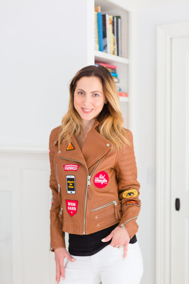 Eva Amurri Martino shows off her Red Baron leather jacket