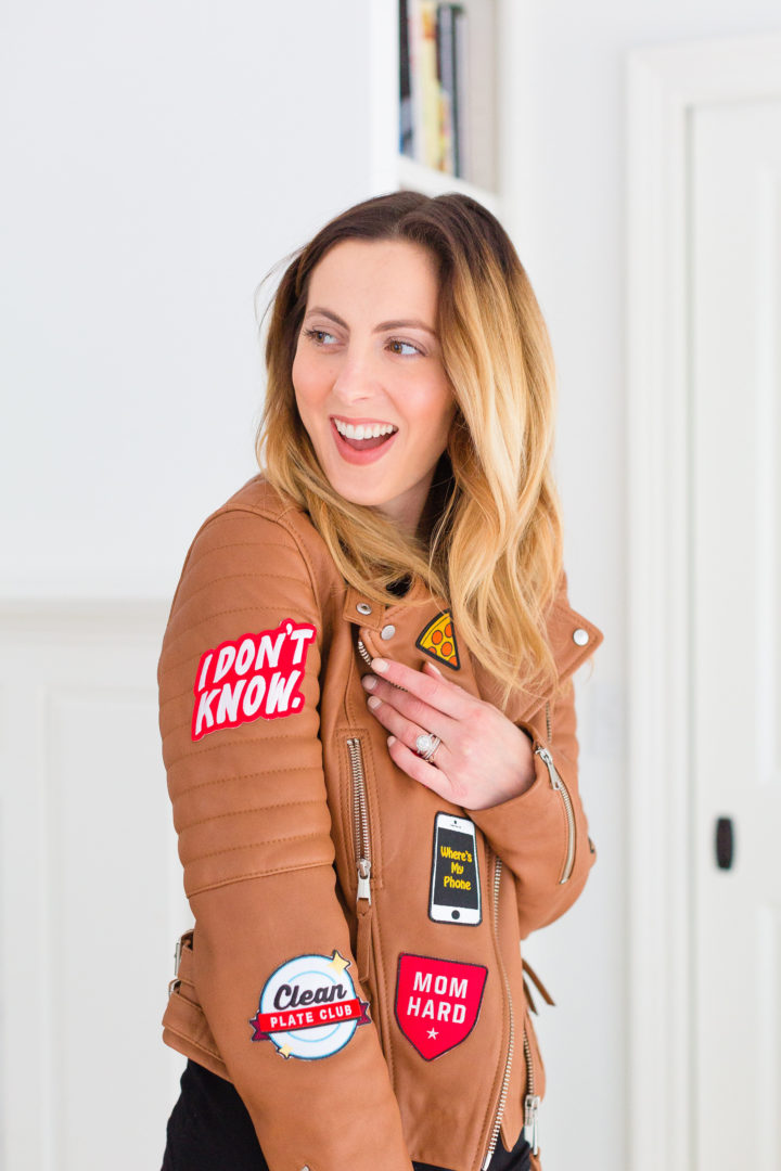 Eva Amurri Martino shows off her Red Baron leather jacket