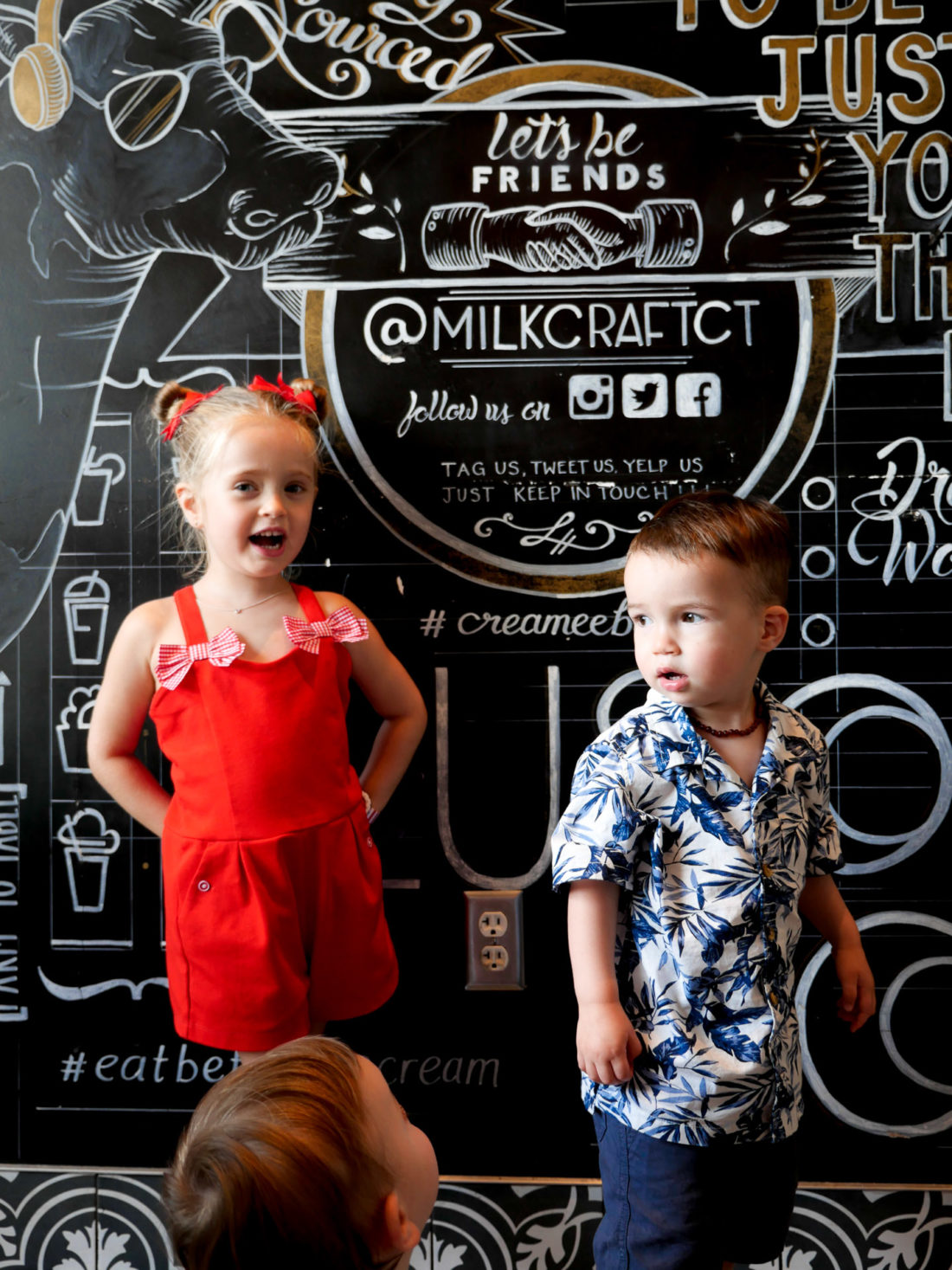 Marlowe and Major Martino get ready to have ice cream at Milkbar in Connecticut on the Fourth of july