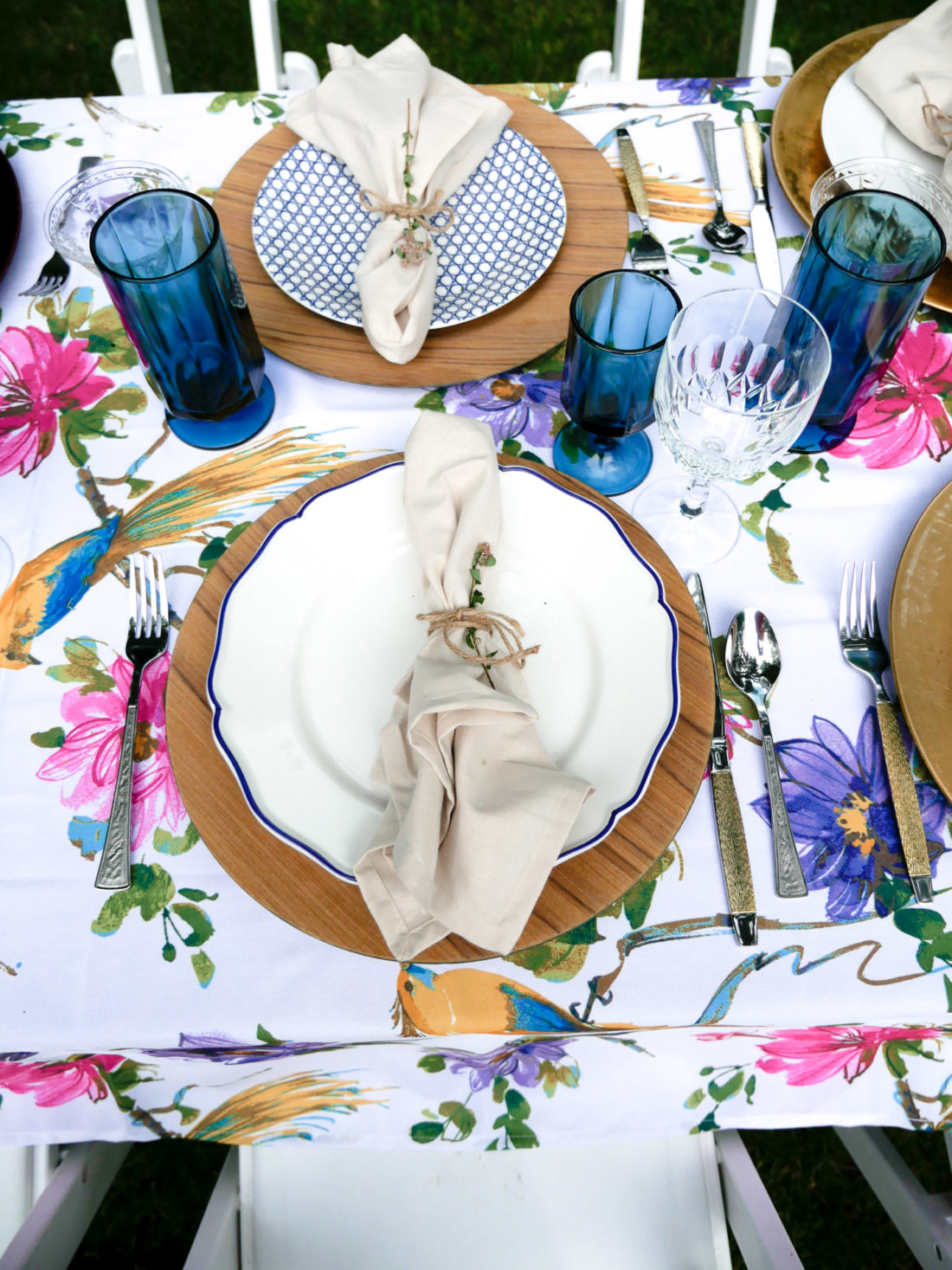 A garden party setup in connecticut on the fourth of july