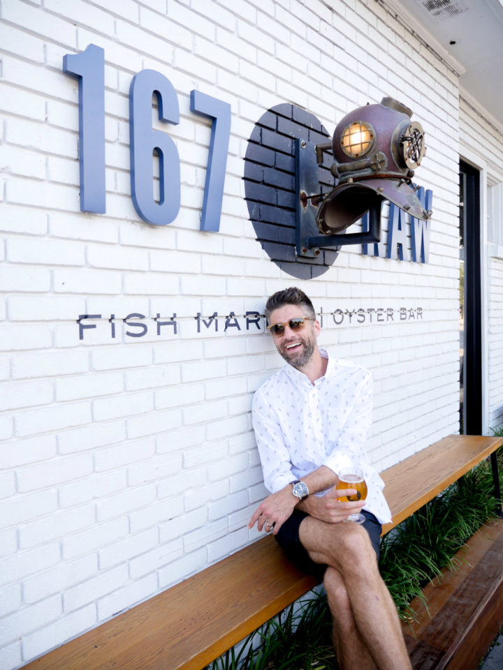 Eva Amurri Martino's husband Kyle poses in front of RAW 167 in Charleston