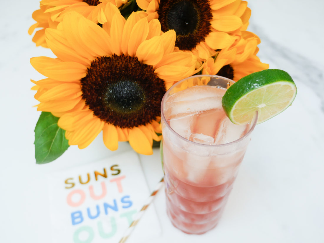 Eva Amurri Martino share her recipes for the pink-tinted coconut lime slide cocktail as part of her poolside cocktail trio