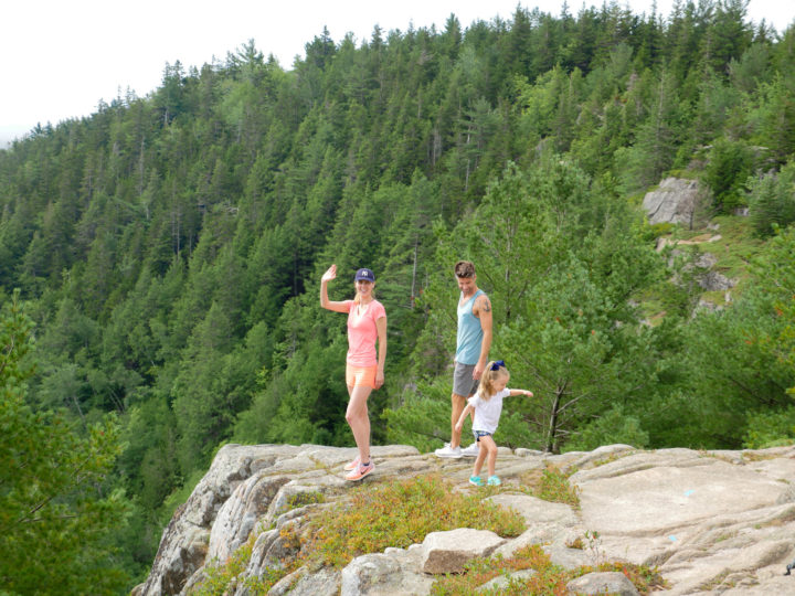 Eva Amurri Martino her husband Kyle take their daughter Marlowe for a hike in Bar Harbor, ME.