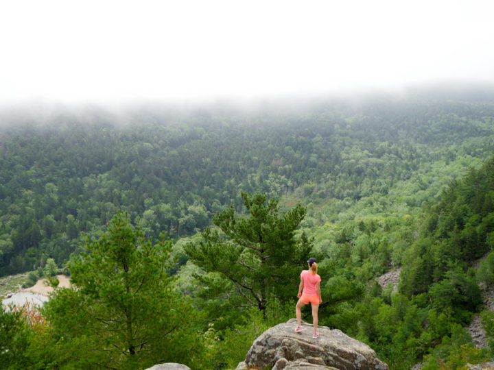 Eva Amurri Martino looks out onto Bar Harbor, ME.