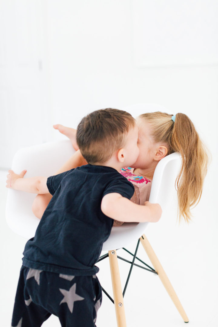 Eva Amurri Martino's daughter Marlowe gets a kiss from her brother Major