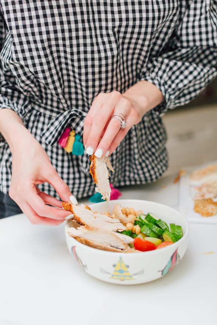 Eva Amurri Martino shares her recipe for easy rotisserie chicken protein bowls