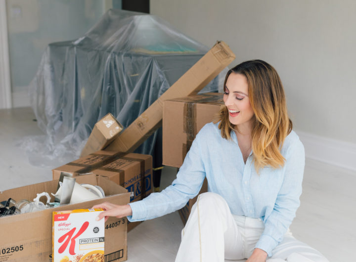 Eva Amurri Martino of Happily Eva After sits on the floor of her newly renovated historic home in Connecticut, enjoying a bowl of Special K