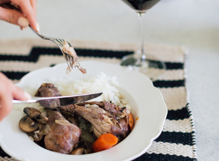 Eva Amurri Martino enjoys her Coq Au Vin