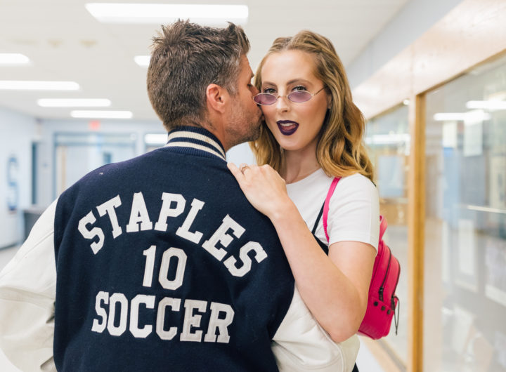 Eva Amurri Martino hugs her husband Kyle in throwback 90's gear