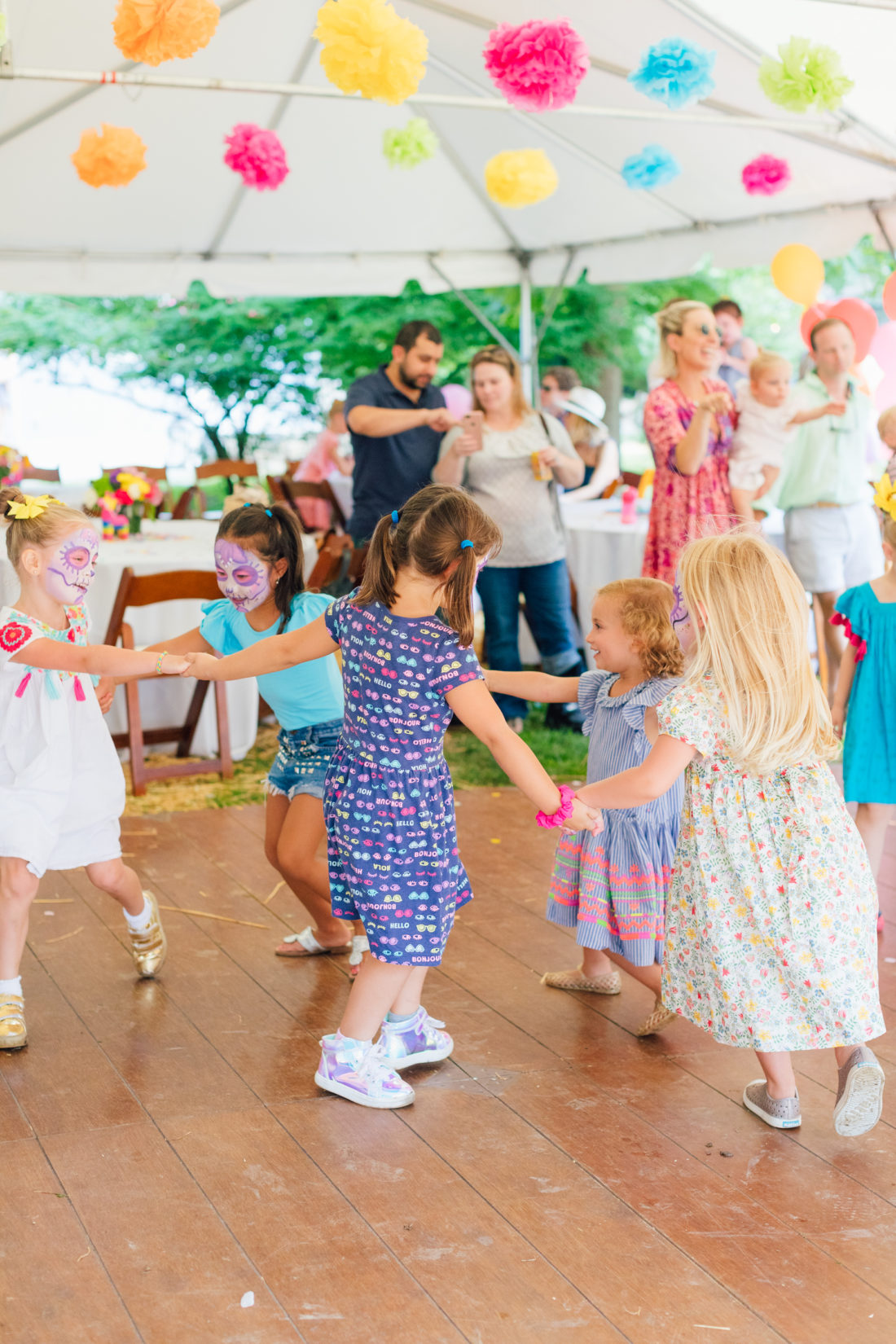 Children dance at Eva Amurri Martino's daughter Marlowe's 5th birthday party