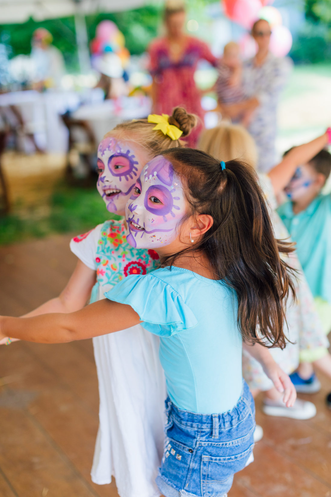 Marlowe Martino dances with a friend at her Cinco de Marlowe themed 5th birthday fiesta