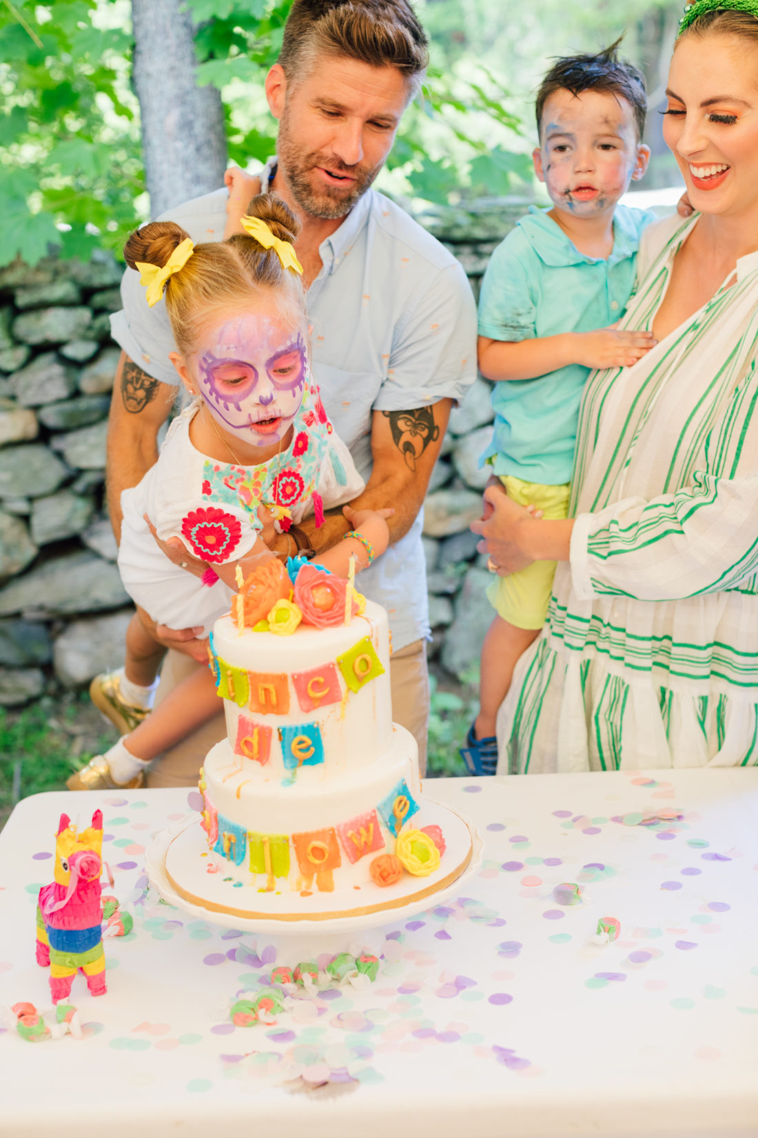 Marlowe Martino at her El Cinco de Marlowe party blowing out her candles