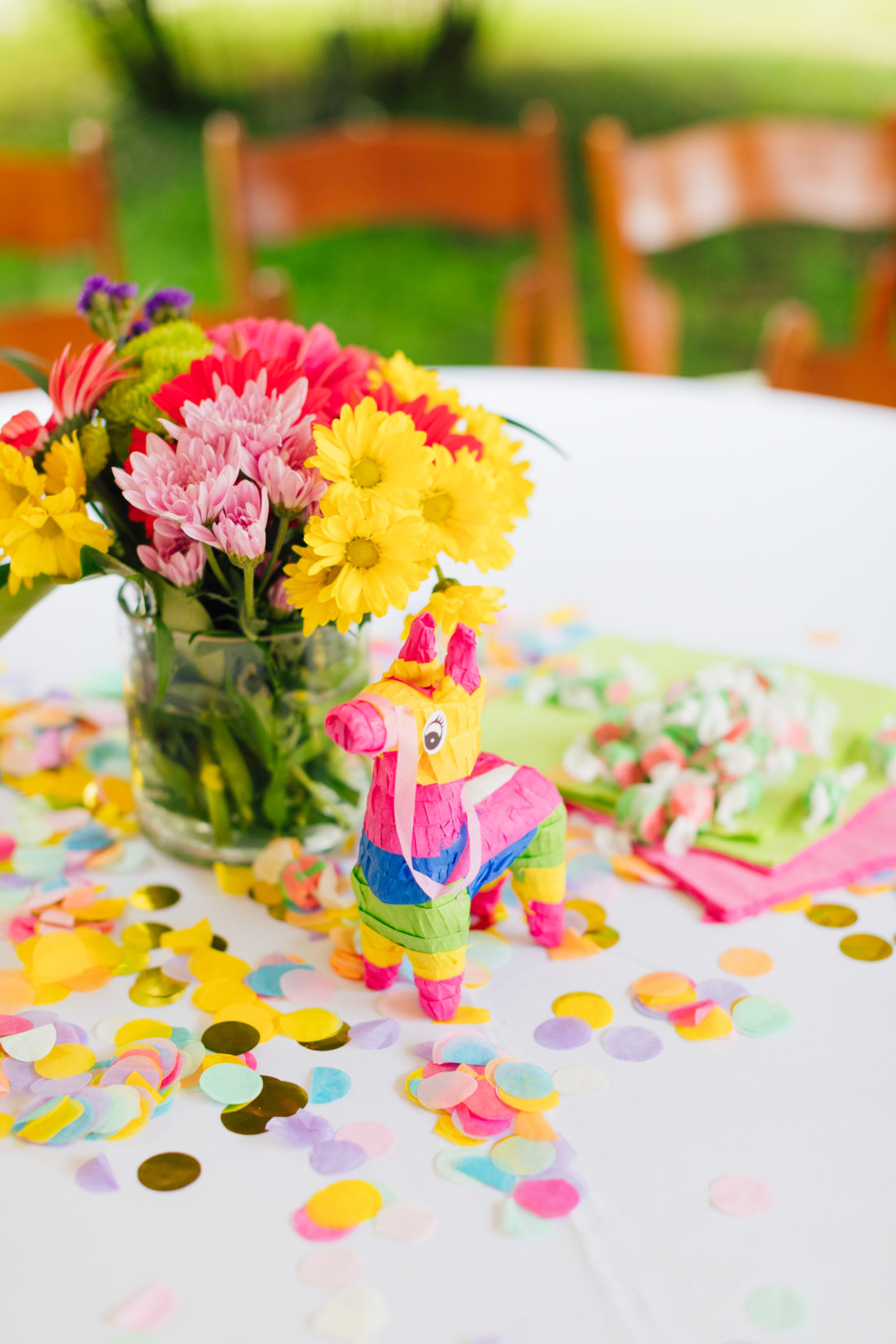 Donkey Pinatas at Marlowe Martino's Cinco de Marlowe themed 5th birthday fiesta