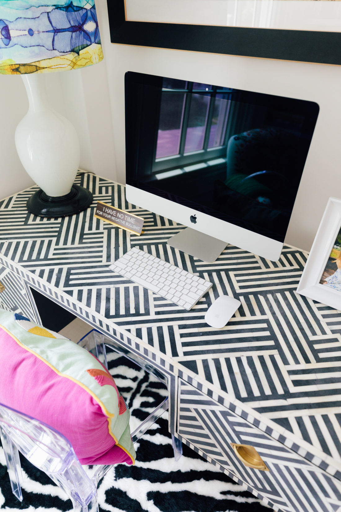 A close up of the Anthropologie desk in Eva Amurri Martino's Study Nook