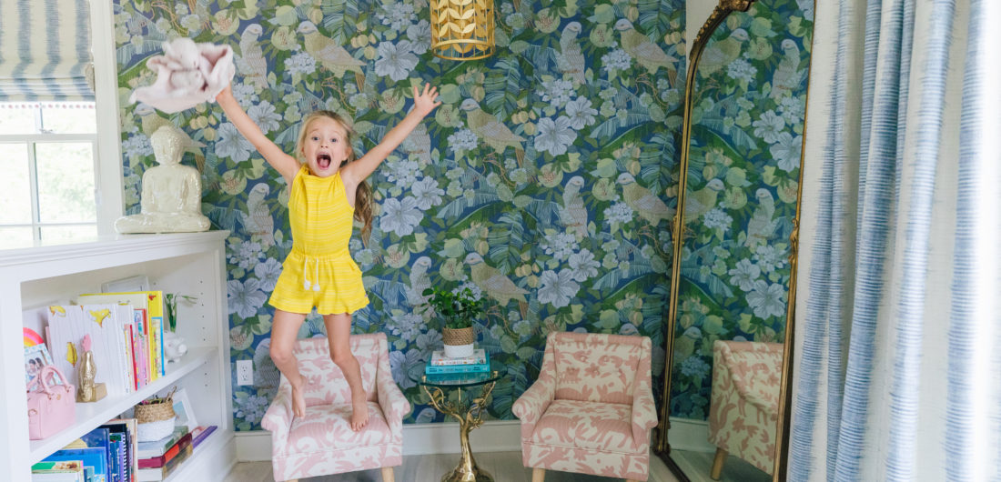 Marlowe Martino jumps for joy inside her colorful new bedroom