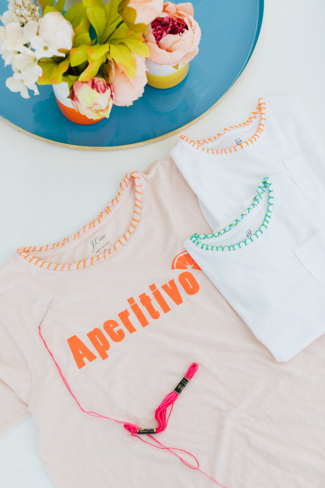 The final product of Eva Amurri Martino's embroidered tee DIY